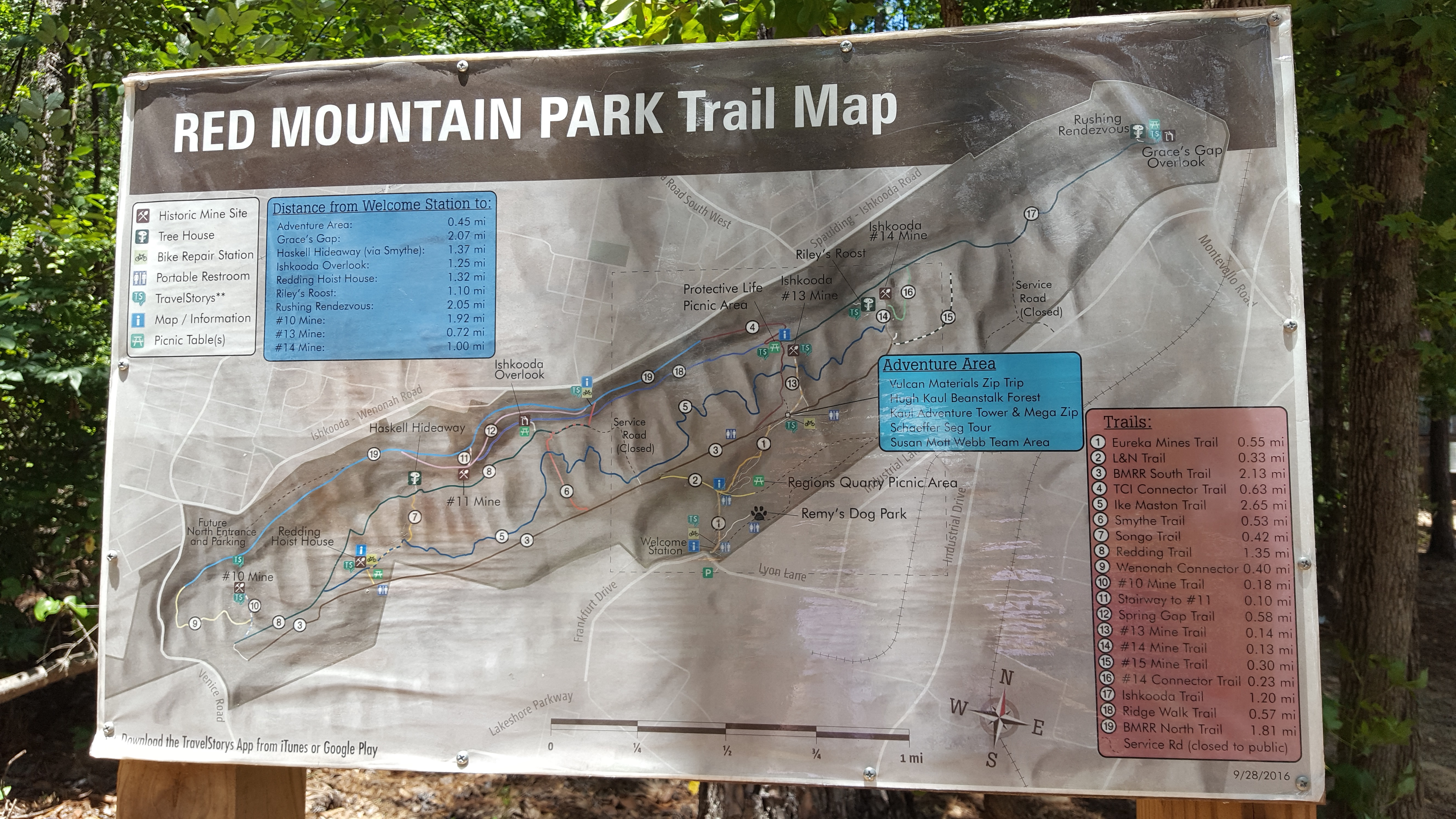 Weekend in Birmingham red mountain park trail map