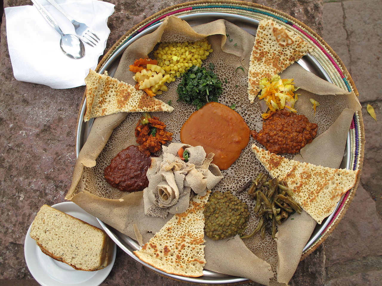 Injera vegan dishes in Ethiopia